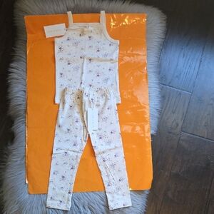 Nwt! Jamie Kay Organic Cotton Bundle Set In Sweet William Floral Natural 1yr